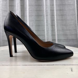 315ape Joan Oloff DEBORAH Black lux nappa leather black heels women's size 8